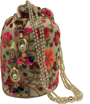 

Filora Women's Ethnic Rajasthani Silk Potli Bag Potli(Multicolor)