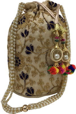 

Filora Women's Ethnic Rajasthani Silk Potli Bag Potli(Black)