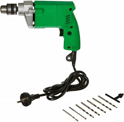 Tools Centre Powerful Simple Electric Drill Machine 10Mm with 6 Pieces Hss Drill Bits and 1 Piece Masonary Bit Combo Pistol Grip Drill(10 mm Chuck Size)