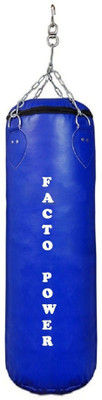 

FACTO POWER 7.5 Feet Long, PU Material, Blue Color, Unfilled with Hanging Chain Hanging Bag(7.5, 90 kg)