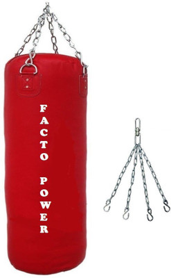 

FACTO POWER 1.5 Feet Long, PU Material, Red Color, Unfilled with Hanging Chain Hanging Bag(1.5, 18 kg)