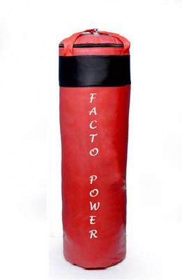

FACTO POWER 5.5 Feet Long, PU Material, Red and Black Color, Unfilled with Hanging Straps Hanging Bag(5.5, 66 kg)