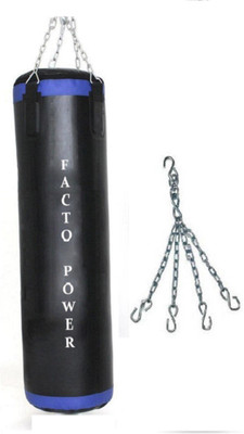 

FACTO POWER 4.5 Feet Long, P.U Material, BLACK and BLUE Color, Unfilled with Chain Hanging Bag(4.5, 54 kg)