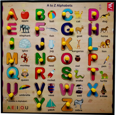 

WISSEN Wooden Capital Alphabets knob Puzzle Tray 12*12 INCH(1 Pieces)