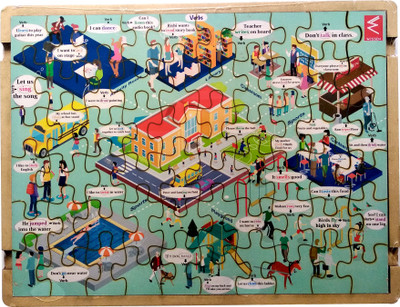 

WISSEN Wooden Verb English Learning educational puzzle concept(1 Pieces)