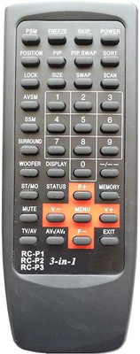 

LipiWorld 3in1 RC-P1 RC-P2 RC-P3 TV Universal Remote Control Compatible for Onida TV Remote Controller(Black)
