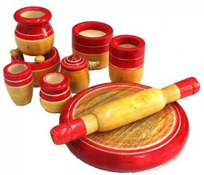 

Kalaplanet Eco-friendly Red Wooden Toy Kitchen Set