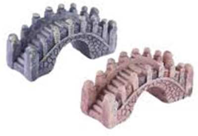 P s retail Stone Bridge Mini Resin Crafts Fairy Garden Miniatures - 2 Sets Decorative Showpiece  -  4.5 cm(Wood, Multicolor)