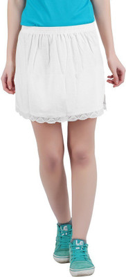 Splash Solid Women A-line White Skirt