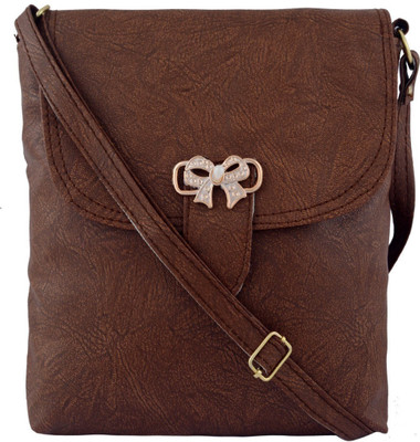 

VISHESH COLLECTIONS Women Casual Brown PU Sling Bag