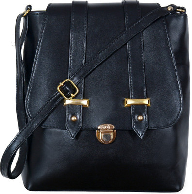 

VISHESH COLLECTIONS Women Evening/Party, Casual Black PU Shoulder Bag