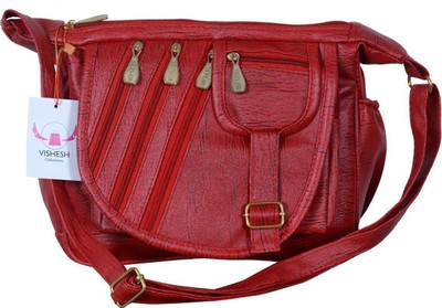 

VISHESH COLLECTIONS Girls Evening/Party, Casual Red PU Sling Bag