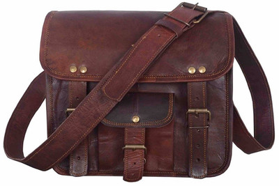 

habeeb handicraft Boys & Girls Casual Brown Genuine Leather Sling Bag