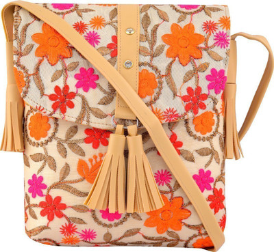 

VISHESH COLLECTIONS Women Evening/Party, Casual Multicolor PU, Cotton Sling Bag