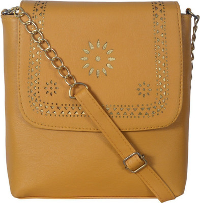 

VISHESH COLLECTIONS Women Casual Yellow Genuine Leather Sling Bag