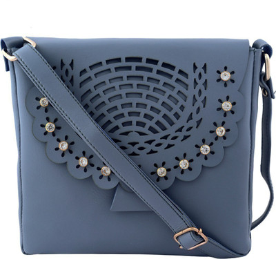 

VISHESH COLLECTIONS Women Casual, Evening/Party Blue PU Sling Bag
