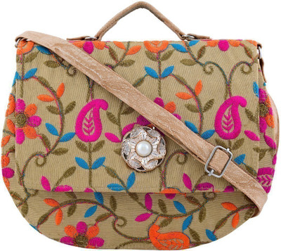 

VISHESH COLLECTIONS Women Evening/Party, Casual Multicolor PU, Cotton Sling Bag