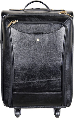 

HYATT Genuine Leather Trolley bag Small Travel Bag - small(Black)