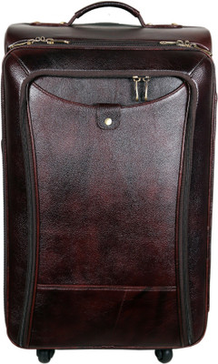 

HYATT Genuine Leather Trolley bag Small Travel Bag - Large(Brown)