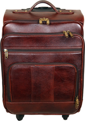 

HYATT Genuine Leather CABIN laptop trolly bag Small Travel Bag - Medium(Brown)
