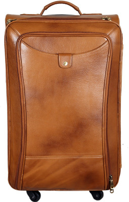 

HYATT Genuine Leather Trolley bag Small Travel Bag - Large(Tan)