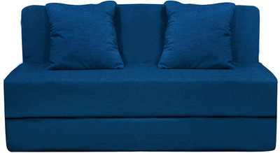 Style Crome Two Seater Sofa Cum Bed with Two Cushion- Perfect for Guests - Blue Single Sofa Bed(Finish Color - Blue Mechanism Type - Fold Out Delivery Condition - Pre-assembled) Style Crome Two Seater Sofa Cum Bed with Two Cushion- Perfect for Guests - Blue Single Sofa Bed(Finish Color - Blue Mechanism Type - Fold Out Delivery Condition - Pre-assembled)