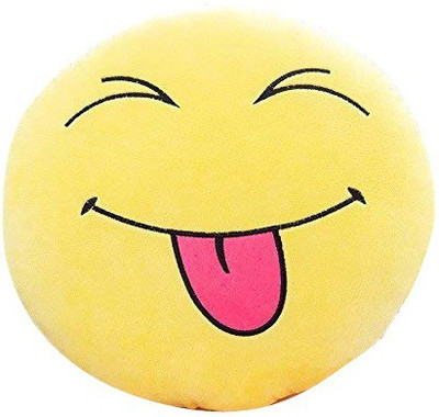 

ReneReit Smiley Thick Plush Pillow Round Cushion Pillow Stuffed Gift Kids Birthday Gift - 30 cm(Yellow)