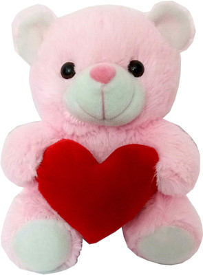 

KOKO TOYS Pink Teddy with Red Heart - 18 cm - 20 cm(Red)