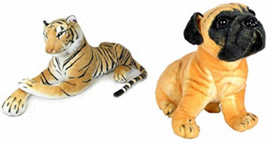 

PRACHI TOYS Tiger (32 cm) and Hutch Dog (25 cm, Pack of 2) - 32 cm(Multicolor)