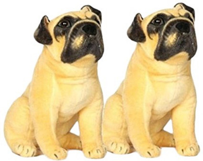 

PRACHI TOYS Cute Beautiful Pug Dog Stuffed Soft kids Animal Birthday Gift Beige (25 cm, Pack of 2) - 25 cm(Beige)