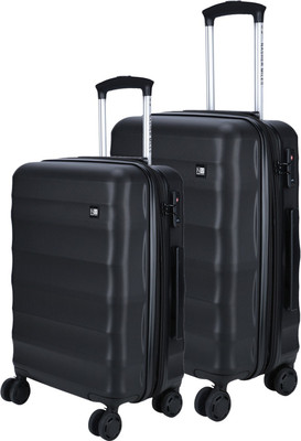 

Nasher Miles Rome Hard-Sided Luggage Set of 2 Black Trolley/Travel/Tourist Bags (65 & 75 Cm) Expandable Check-in Luggage -  inch(Black