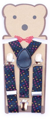 Kidofash Y- Back Suspenders for Boys(Black)