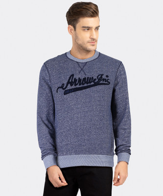 ARROW BLUE JEANS CO. Full Sleeve Self Design Men Sweatshirt at flipkart