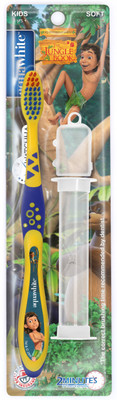 

aquawhite THE JUNGLE BOOK Watchha Toothbrush with 2 Minute Sand Timer & Hygiene Cap, yellow Health & Personal Care. Soft Toothbrush