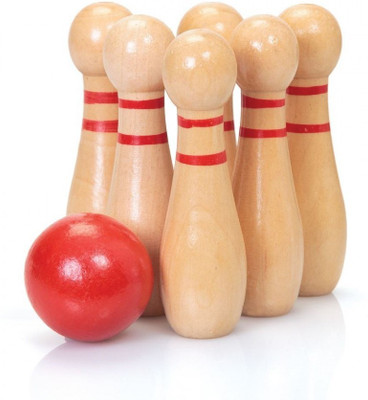 

Kalaplanet Wooden Bowling Set Toy Accessory(NA Multicolor)