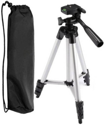 

AMJ Genuine Quality Tripod-3110 Metal Extendable Tripod Stand Lightweight Camera Stand With Three-Dimensional Head & Quick Release Plate For Cameras Camcorders and mobile holder Tripod ST012 Tripod Kit(Black, Silver, Supports Up to 1500)