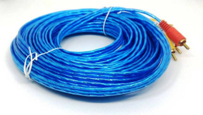 

MT KNOWLEDGE TV-out Cable HIGH QUALITY RCA Audio Cable 2RCA Male to 3.5mm Jack to RCA AUX Cable for Home Theater DVD Speaker Headphone for Smartphones â 1.5 Meter RCA Audio Video Cable(Blue, For Home Theater)