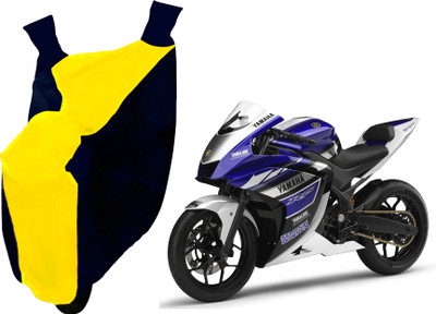 AUTO PEARL Two Wheeler Cover for Yamaha(YZF R25, Yellow, Blue)