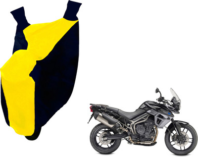 AUTO PEARL Two Wheeler Cover for Triumph(Tiger 800 XR, Yellow, Blue)