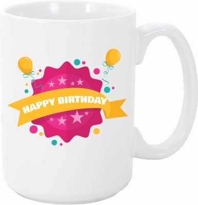 MISTY Happy Birthday Pink Printed Pack Of 1 Ceramic Coffee Mug(330)