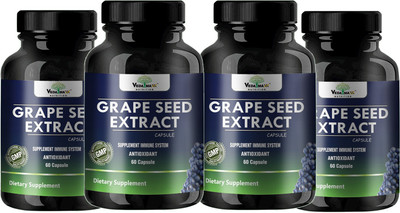 

VEDA MAXX Grape Seed Extract Capsules Supplement for Immune System, Antioxidant (Pack of 04)(500 mg)