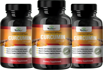

VEDA MAXX 100% Natural Organic Curcumin With Piperine Capsules Supplement (500mg Pack of 3)(500 mg)