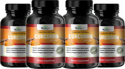 

VEDA MAXX 100% Natural Organic Curcumin With Piperine Capsules Supplement (500mg Pack of 4)(500 mg)