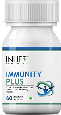 

Inlife Immunity Plus / Immune Booster for Men Women Antioxidant Supplement, Ashwagandha, Amala, other powerful herbs, 500 mg - 60 Vegetarian Capsules(60 No)