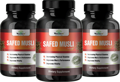 

VEDA MAXX 100% Natural & Organic Safed Musli Capsules Supplement (500mg Pack of 3)(500 mg)