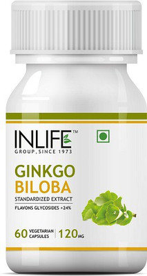 

Inlife Ginkgo Biloba Extract, 120 mg (60 Vegetarian Capsules) for Healthy Brain Function(60 No)