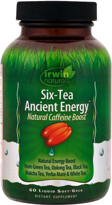 

Irwin Naturals Six-Tea Ancient Energy, Natural Caffeine Boost, 60 Liquid Soft-Gels(60 No)