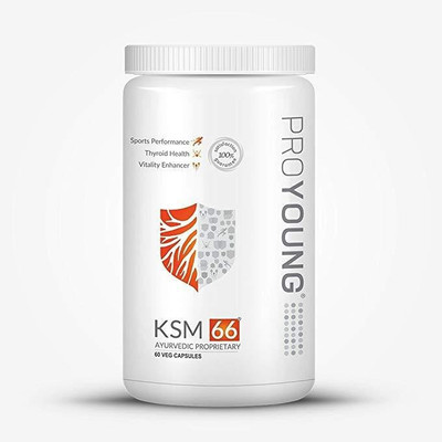 

Proyoung KSM-66 - Pure Ashwagandha Root Extract with 5% Withnoloids - 60 Veg Capsules(60 No)