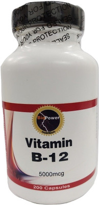 

BioPower Nutrition Vitamin B-12 (as Cyanocobalamin) 5000mcg 200 Capsules(200 No)