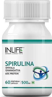 

Inlife Spirulina Supplement 500 mg - Vegetarian Capsules(60 No)